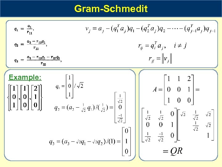 Gram-Schmedit Example: 