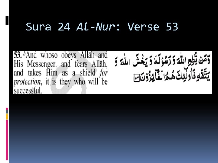 Sura 24 Al-Nur: Verse 53 