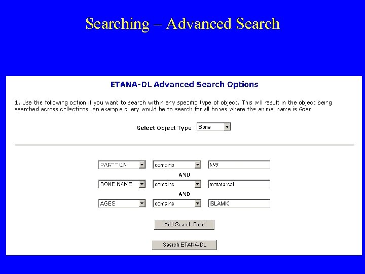 Searching – Advanced Search 