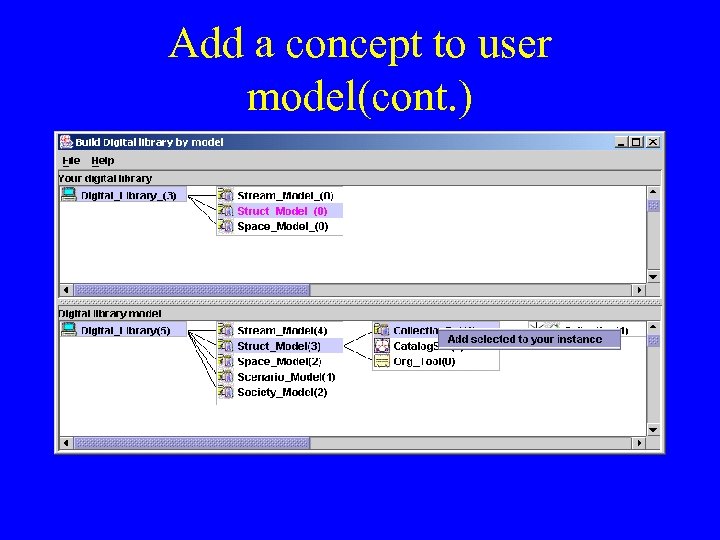 Add a concept to user model(cont. ) 