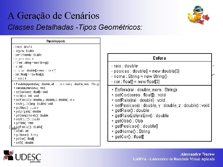 A Geração de Cenários Classes Detalhadas -Tipos Geométricos: Alessandro Dorow 19 LARVA - LAboratório