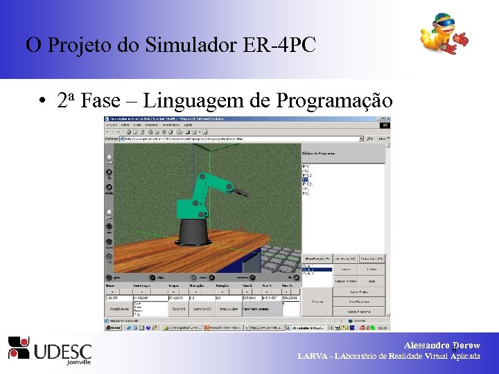 O Projeto do Simulador ER-4 PC • 2 a Fase – Linguagem de Programação