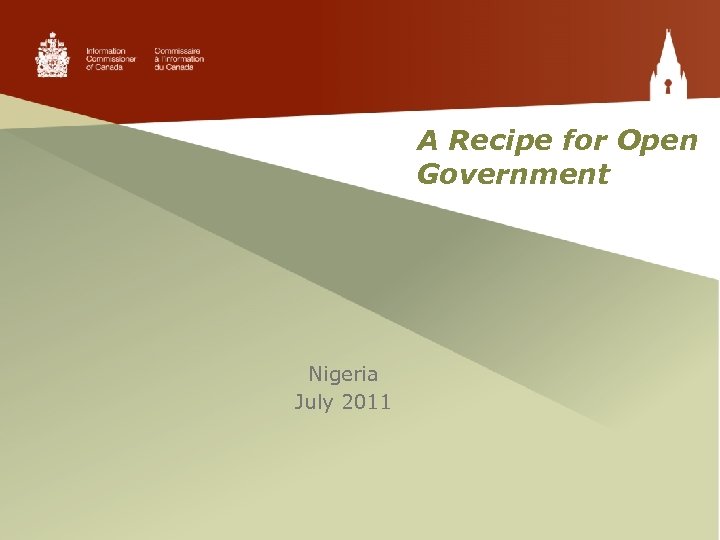 A Recipe for Open Government Nigeria July 2011 