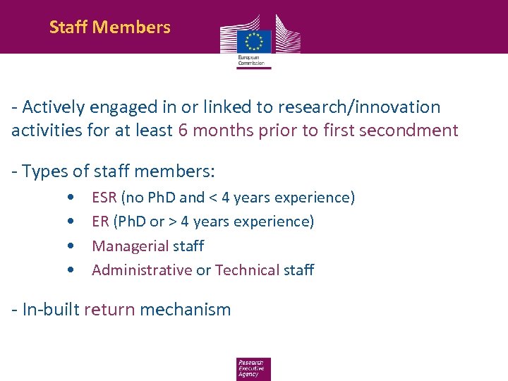 Staff Members - Actively engaged in or linked to research/innovation activities for at least