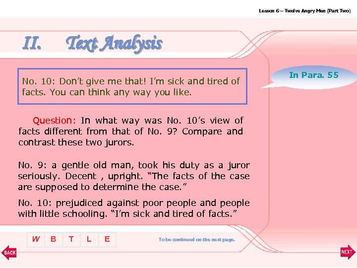 Lesson 6 – Twelve Angry Men (Part Two) II. Text Analysis No. 10: Don’t