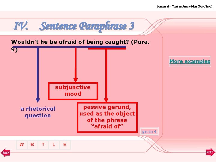 Lesson 6 – Twelve Angry Men (Part Two) IV. Sentence Paraphrase 3 Wouldn’t he