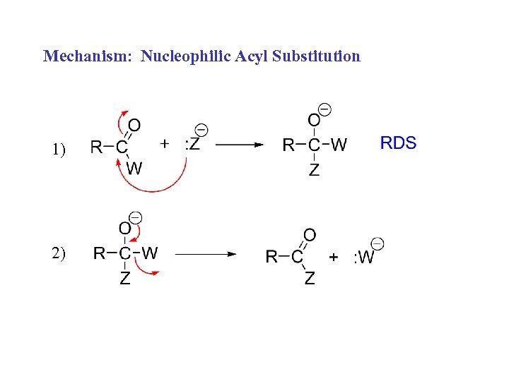 Mechanism: Nucleophilic Acyl Substitution 1) 2) 