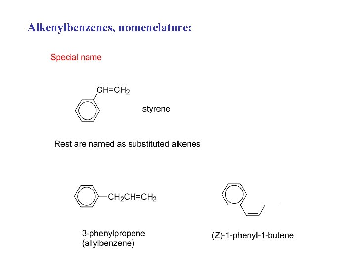 Alkenylbenzenes, nomenclature: 