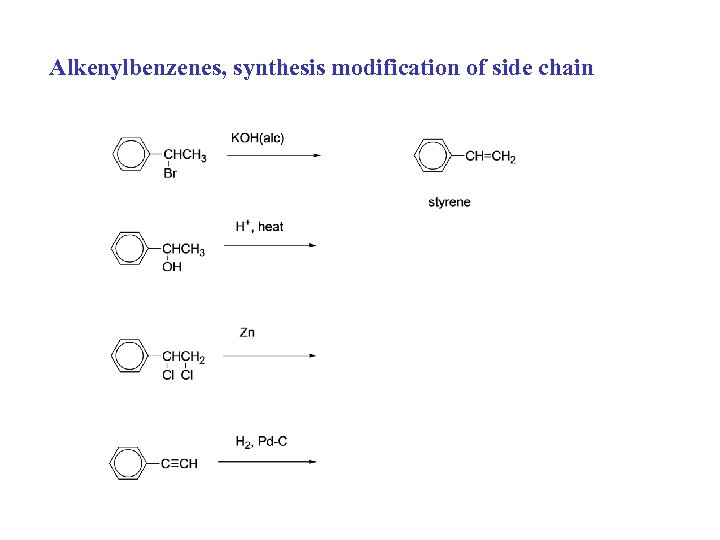 Alkenylbenzenes, synthesis modification of side chain 