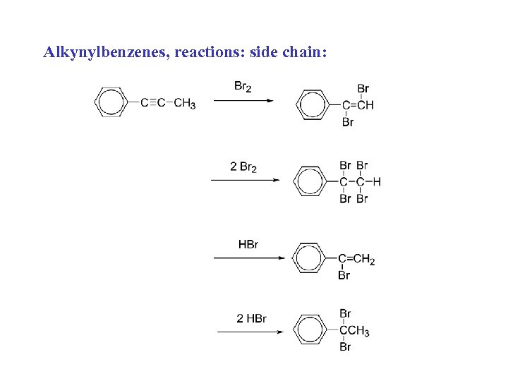 Alkynylbenzenes, reactions: side chain: 