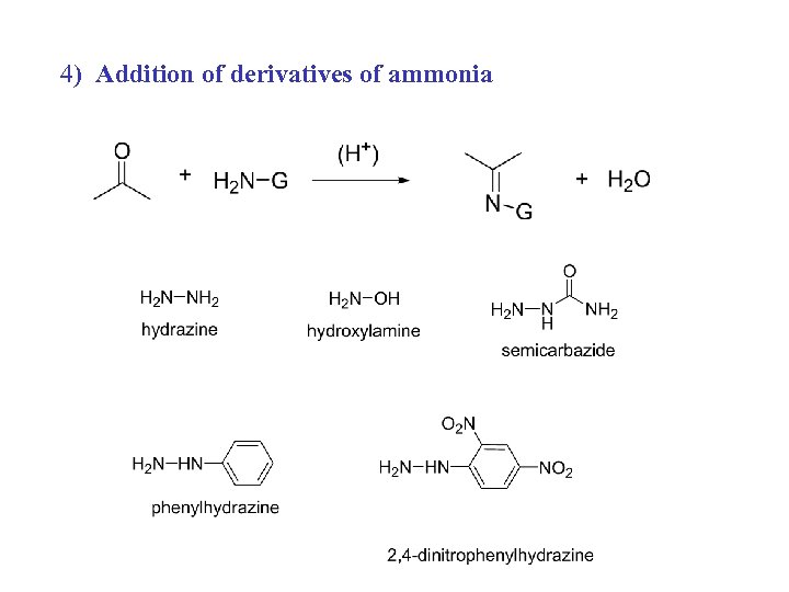 4) Addition of derivatives of ammonia 