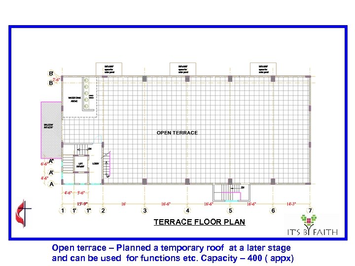 TERRACE FLOOR PLAN Open terrace – Planned a temporary roof at a later stage