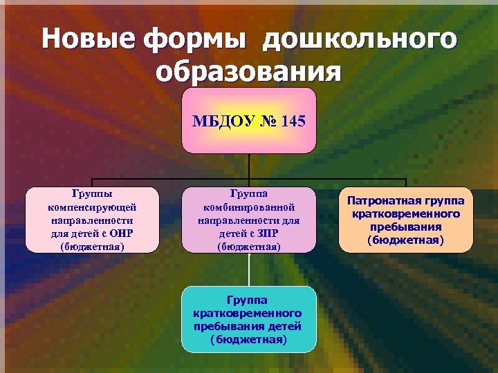 3 укажите формы образования. Формы дошкольного образования. Новые формы дошкольного образования. Формы организации дошкольного образования. Организационные формы дошкольного образования.