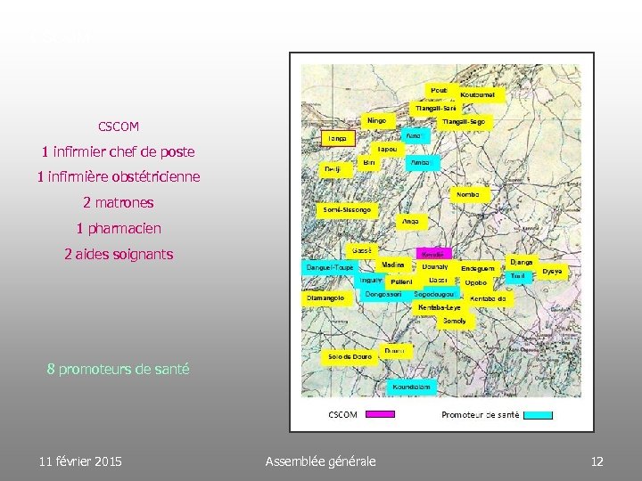 CSCOM 1 infirmier chef de poste 1 infirmière obstétricienne 2 matrones 1 pharmacien 2