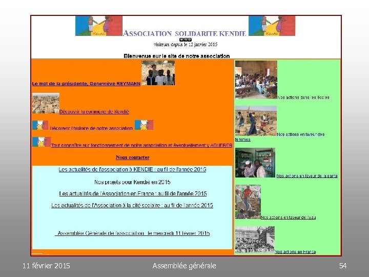 11 février 2015 Assemblée générale 54 