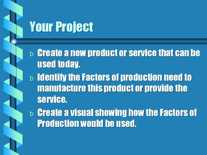 Your Project b b b Create a new product or service that can be