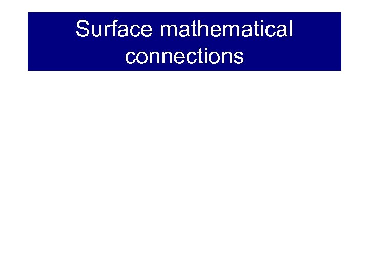 Surface mathematical connections 