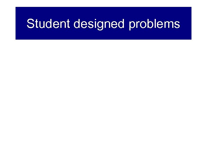 Student designed problems 