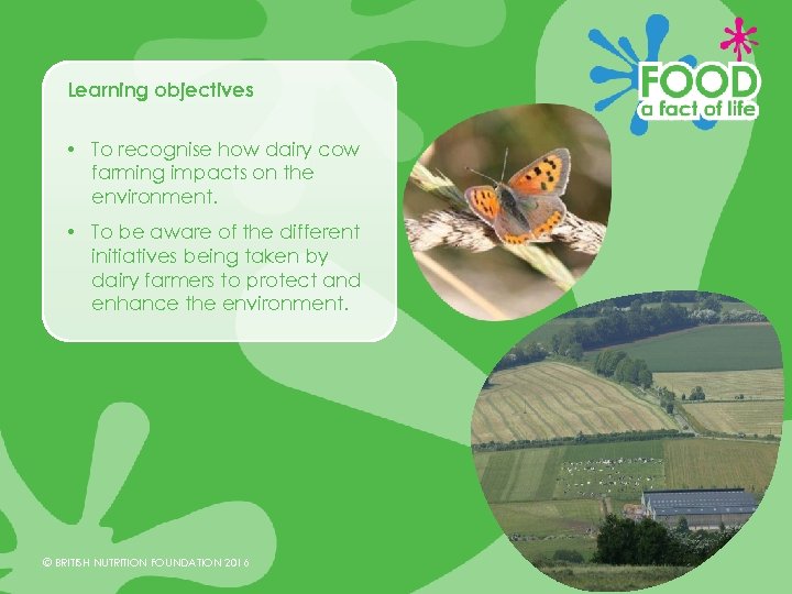 Learning objectives • To recognise how dairy cow farming impacts on the environment. •