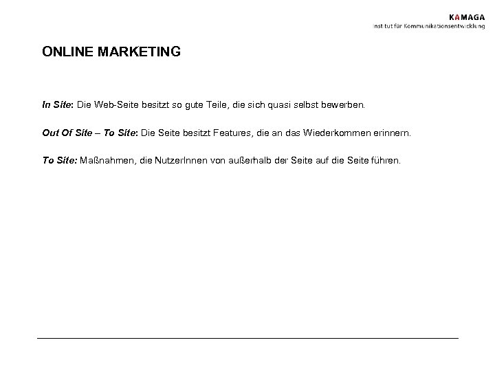 ONLINE MARKETING In Site: Die Web-Seite besitzt so gute Teile, die sich quasi selbst
