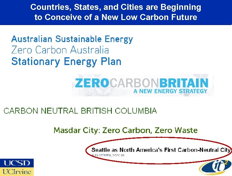 Countries, States, and Cities are Beginning to Conceive of a New Low Carbon Future