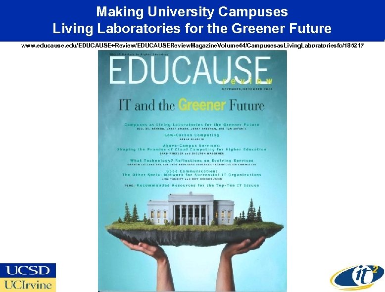 Making University Campuses Living Laboratories for the Greener Future www. educause. edu/EDUCAUSE+Review/EDUCAUSEReview. Magazine. Volume