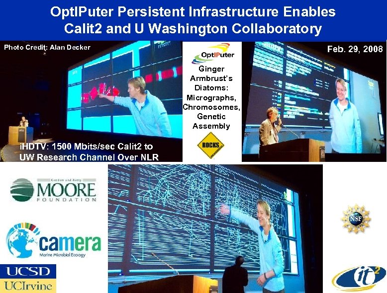 Opt. IPuter Persistent Infrastructure Enables Calit 2 and U Washington Collaboratory Photo Credit: Alan