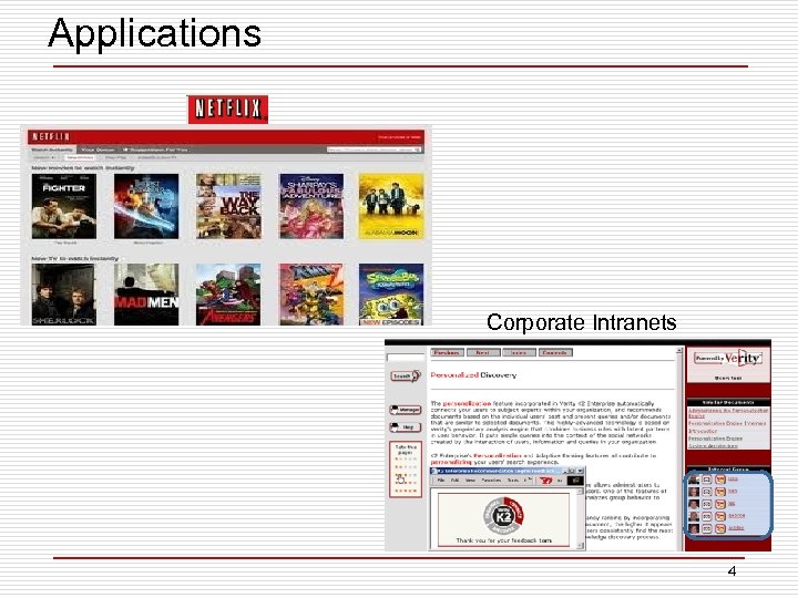 Applications Corporate Intranets 4 