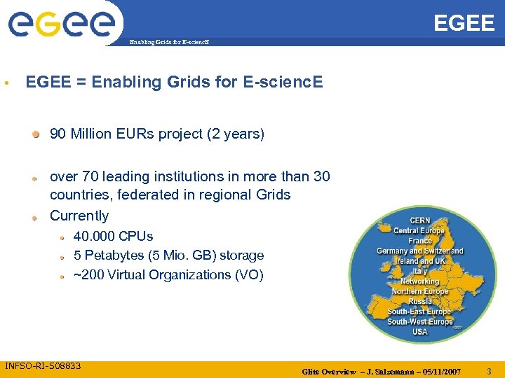 EGEE Enabling Grids for E-scienc. E • EGEE = Enabling Grids for E-scienc. E