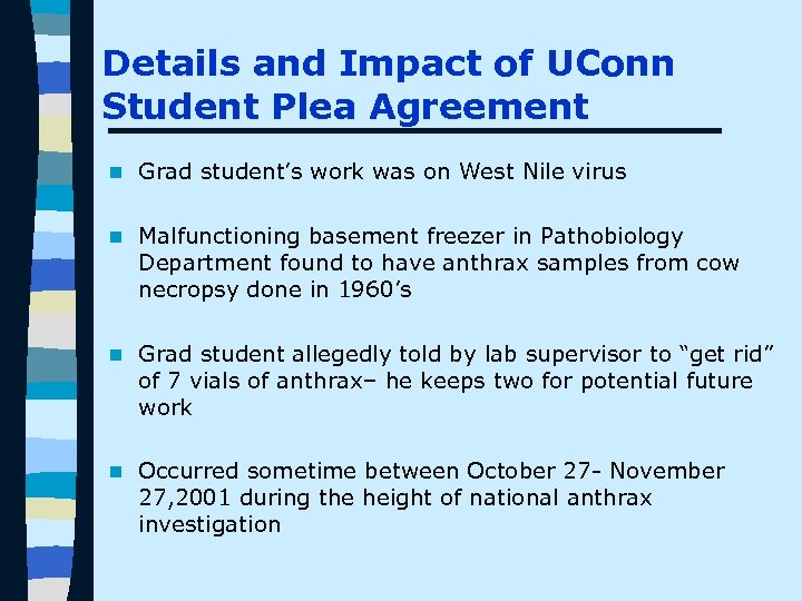 Details and Impact of UConn Student Plea Agreement n Grad student’s work was on