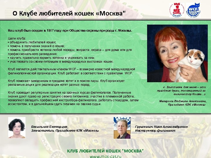 О Клубе любителей кошек «Москва