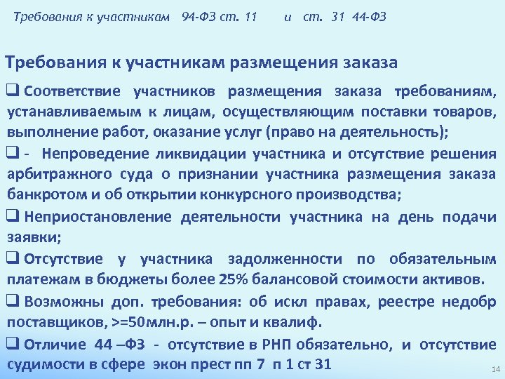 Единые требования в соответствии с ч 1 ст 31 44 фз образец