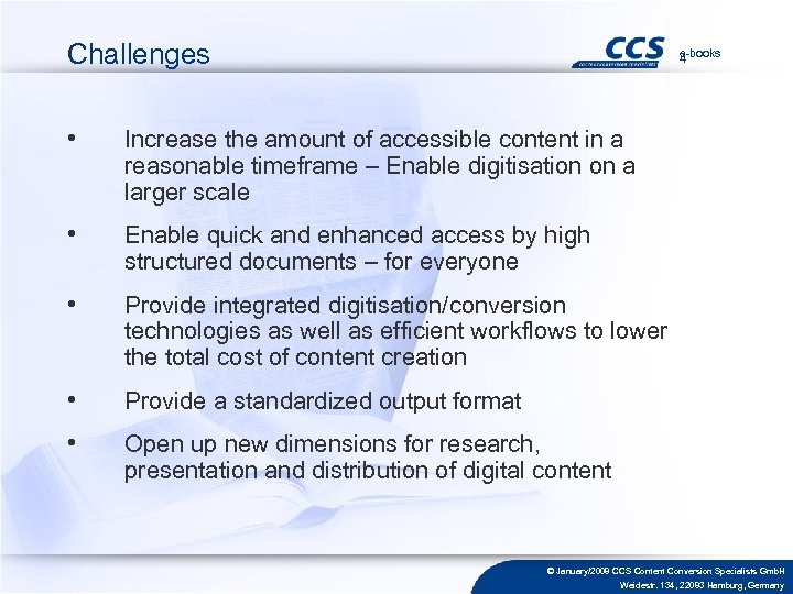 Consulting Technology Digitization Services January 2008 Ccs Content