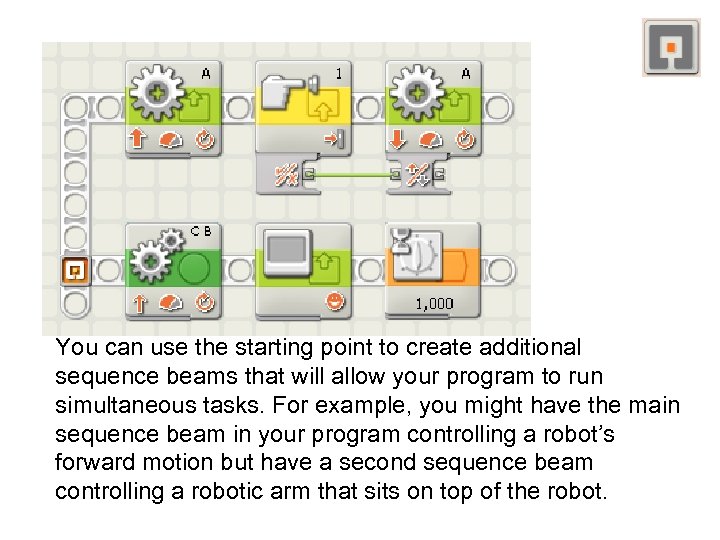 You can use the starting point to create additional sequence beams that will allow