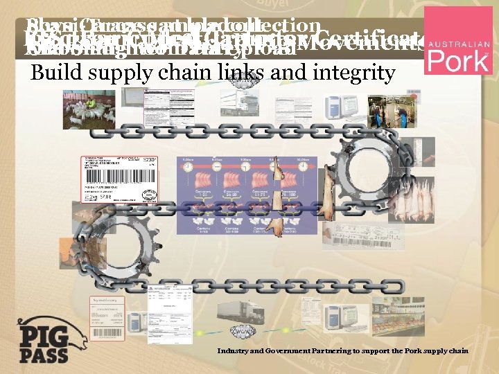 Physi-Trace sample collection Scan Carcase at loadout GS 1 Bar room entry Electronic Meat