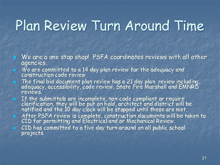 Plan Review Turn Around Time n n n We are a one stop shop!