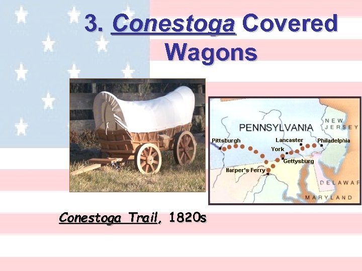 3. Conestoga Covered Wagons Conestoga Trail, 1820 s 