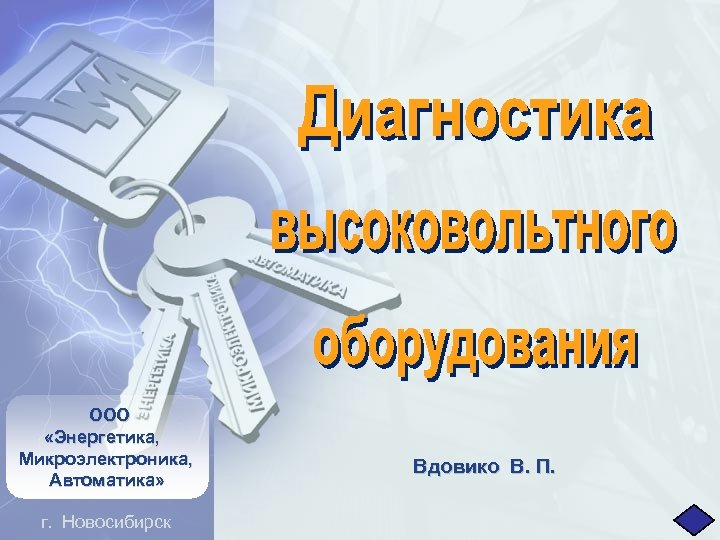  ООО «Энергетика, Микроэлектроника, Автоматика» г. Новосибирск Вдовико В. П. 