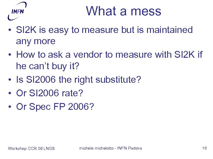 What a mess • SI 2 K is easy to measure but is maintained