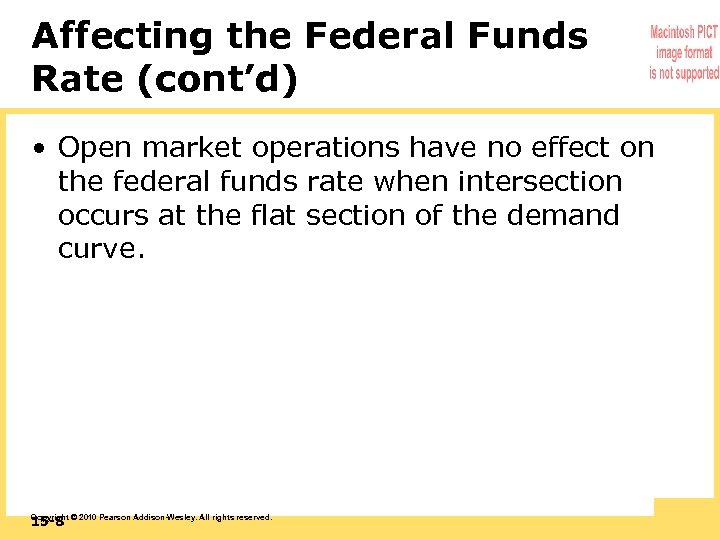 Affecting the Federal Funds Rate (cont’d) • Open market operations have no effect on