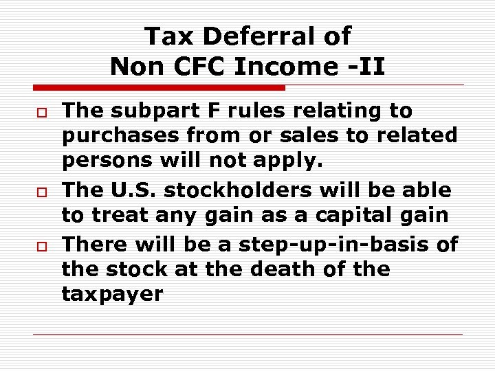 Controlled Foreign Corporation Tax Guide for U S