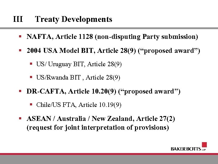 III Treaty Developments § NAFTA, Article 1128 (non-disputing Party submission) § 2004 USA Model