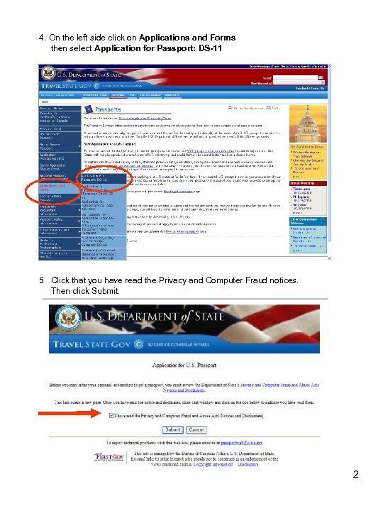 4. On the left side click on Applications and Forms then select Application for