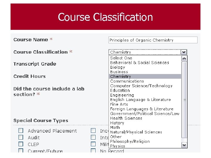 Course Classification 