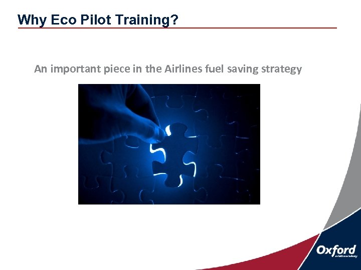 Why Eco Pilot Training? An important piece in the Airlines fuel saving strategy 