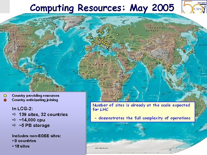 LCG Project, Beijing 14 th May 2005 Computing Resources: May 2005 Country providing resources
