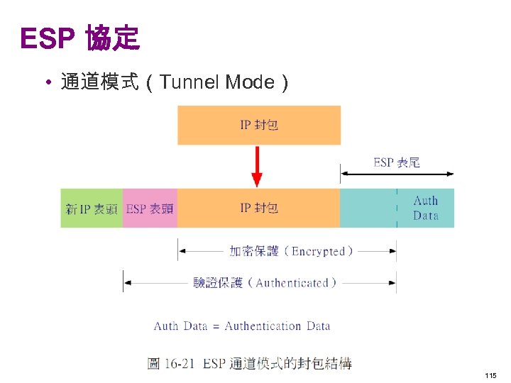 ESP 協定 • 通道模式（Tunnel Mode） 115 