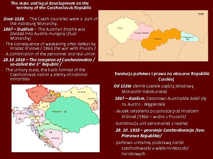 The state and legal development on the territory of the Czechoslovak Republic Since 1526