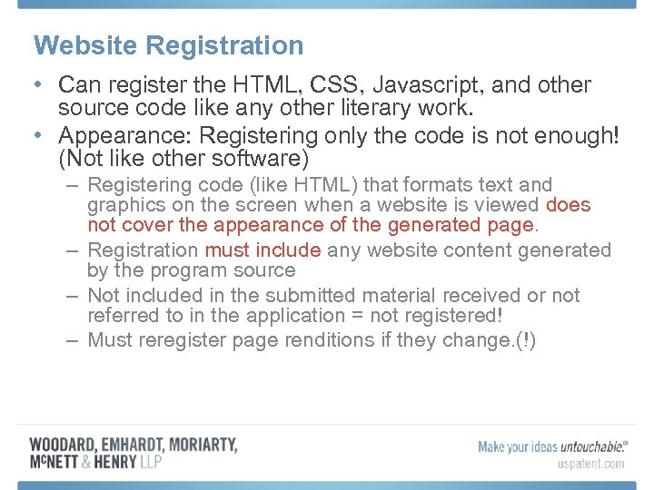 Website Registration • Can register the HTML, CSS, Javascript, and other source code like
