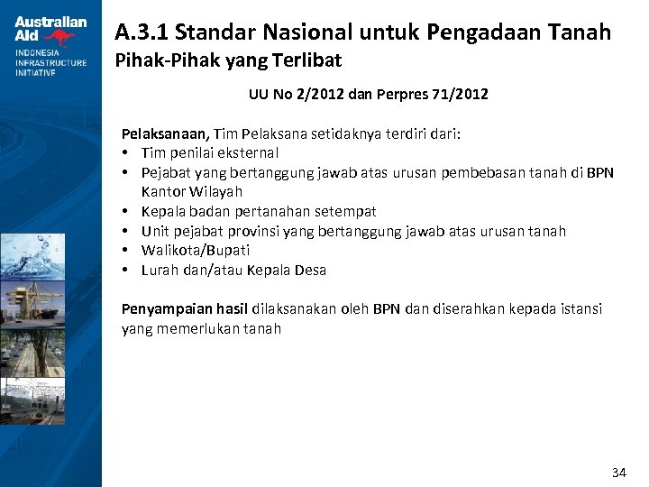 A. 3. 1 Standar Nasional untuk Pengadaan Tanah Pihak-Pihak yang Terlibat UU No 2/2012